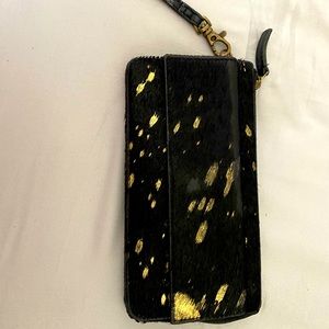 Myra Bag hairon gold speckled wristlet wallet